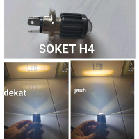 Lampu LED Utama H4 LaserD2 AC DC Yamaha Vixion byson CB 150R Ninja R15 -MOTOR MOBIL COCOK SOKET H4 C