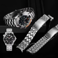 316L Quality watchband 18mm 20mm 22mm Silver Stainless steel Watch Band For omega strap seamaster speedmaster planet ocean belt