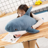 網紅大鯊魚毛絨玩具公仔靠枕長條睡覺抱枕夾腿娃娃玩偶生日禮物