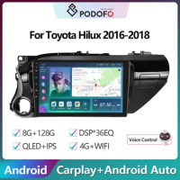 Podofo 2Din Android Car Radio Multimidia Video Player For Toyota Hilux 2016-2018 GPS Navigation 2din Carplay Auto Stereo