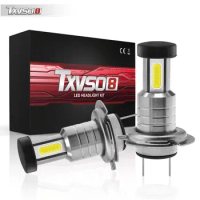 TXVSO8 2023 Led H7 Bulbs 6000K White Light Lamps 12V Universal COB Mini Car Headlights 110W/set 26000LM Focos Led Automovil