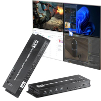 4 Port HDMI Quad Multi-Viewer with KVM Switch 4x1 HDMI KVM Multiviewer Seamless Switch Support USB Keyboard Mouse for PC Loptop