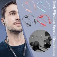 Bluetooth 5.0 Neck Wireless Sports Headset Metal Music Headset With Microphone For All Mobile Phone