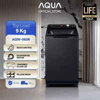 AQUA Elektronik AQW-960DR Mesin Cuci Top Loading 9 Kg - Hijab Mode - Tempered Glass Lid - Soft Closi