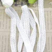 1cm White Centipede Braided Curve Lace Ribbon Pillow Cushion Trim DIY Wedding Dress Clothing Decoration Upholstery Edging Sewing
