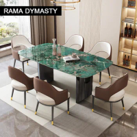 Super Crystal Stone Dining Table Light Luxury High-End Marble Rectangular Dining Table Simple Modern Rock Slab Dining Table