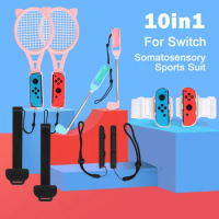 For Nintendo Switch Sports Bundle For Switch Oled Sport Game Joycons 10 In 1 Kit with Controller Leg Straps Wrist Dance Band