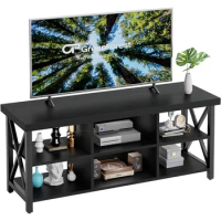 Corner table, TV stand, suitable for TV entertainment centers up to 65 inches, with 6 living room storage cabinets, corner table