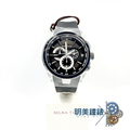 放鬆時光 RT-112-1 瑞士計時碼表系列 47mm 銀色表盤 黑色橡膠表帶 手錶