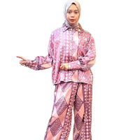 SILLA DAWILAH SET KULOT BATIK BAHAN SATIN