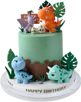 19pcs Safari Animal Cake Topper - Jungle Wild Cake Toppers with Leaves Balls Cake Decorations for Sa
