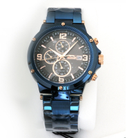 Slazenger 斯文男爵 海洋藍三眼時計腕錶-料號SL-9-6250-2-02