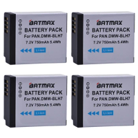 Batmax 4Pc DMW-BLH7 BLH7 DMW-BLH7PP DMW-BLH7E Camera Battery for Panasonic Lumix DMC-GM1 GM1 DMC-GM5 GM5 DMC-GF7 GF7 DMC-GF8 GF8
