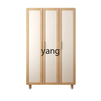 Yhl Three Door Wardrobe Boy's Solid Wood 2-Door/3-Door Wardrobe Girl's Cabinet Simple Bedroom Cabinet