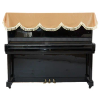 Simple Golden Velvet Piano Dust Cover Top Drape Piano Cover 118-131 Universal Dust Cover