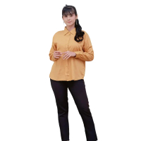 Kemaja casual rayon  premium-kemeja basic wanita-kemeja polos lengan panjang Minimalist White Baju F