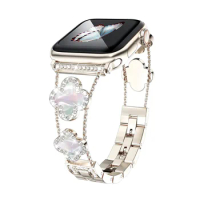 Women Diamond Bracelet Strap Metal Belt Watch Band for Apple Watch Ultra 49/45/44/42/41/40/38mm for Iwatch Series 8 7 SE 6 5 4 3