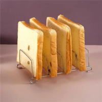 Stainless Steel Toast and Bread Rack 8 Slots Rectangle Food Display Tool For Air Fryer Accessories