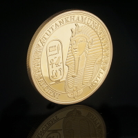 埃及獅身人面像鍍金紀念章 外國硬幣古文化幸運金幣收藏品