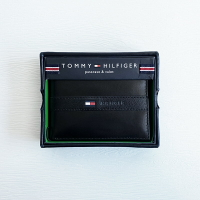 美國百分百【全新真品】Tommy Hilfig 皮夾 證件夾 TH 短夾 錢包 卡夾 票夾 黑色 CF86