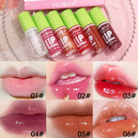 Son Bóng Đầy Đặn, Bộ 6 Gói, Hoàn Thiện Gương, Dưỡng Ẩm, Môi Pouty, Lâu Trôi, Son Làm Căng Mọng Môi, 