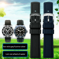 High quality Fluorine rubber watchband 19mm 20mm 21mm 22mm Replacement Watchband for Tudor seiko Tissot watch Man