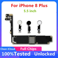 64GB 256GB No ID Account For IPhone 8 Plus motherboard With/Without Touch ID Mainboard For iphone 8P Logic Board Tested Good