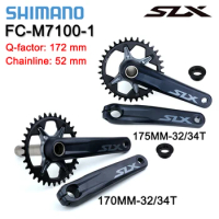 SHIMANO SLX M7100 1x12Speed Crankset 170mm 175mm 32T 34T HOLLOWTECH II MTB Crankset compatible 11 speed Original parts