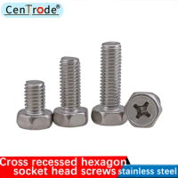 304 stainless steel cross-groove female hexagon-head screw GB292.2 M3M4M5 40pcs