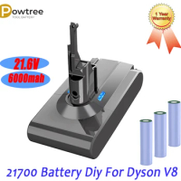 21.6V For dyson V8 battery 6000mah 21700 Battery For Dyson V8 Absolute Animal Li-ion Vacuum Cleaner BATTERY Diy 21700 3000mah