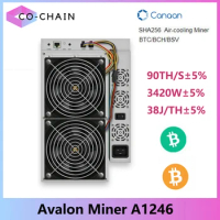 BTC Miner Avalon A1246 90Th/s 3420W Bitcoin Crypto Mining Rig Avalonminer 1246 ASIC BTC BCH Miner Avalon 1246 Bitcoin Miner