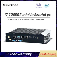 MiniTree Industrial Computer i5 1035G1 i7 1065G7 2*DDR4 2*Lan 2*HD-MI 4K 4G SIM Card Cool Fan Rugged Micro Computer Desktop PC