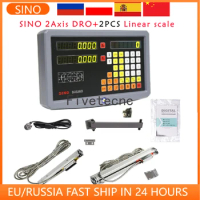 SINO 2 Axis Digital Readout DRO Kit SDS2MS and 2pcs KA300 KA500 Slim Ruler High Precision Linear Scale Optical Encoder Lathe