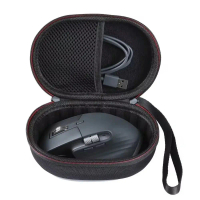 กระเป๋าเก็บเมาส์กันน้ำ, ทันสมัย, เคสแข็ง EVA, สีดำ, เมาส์พกพาสำหรับ Logitech MX Master 3/MX 2 2S, ฝา