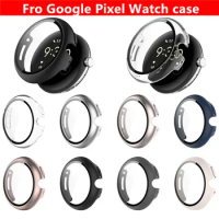 Screen Protector Case for Google Pixel Watch Protective Cover With Tempered-Glass Film SmartWatch PC Protection Hard-Shell