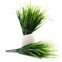 1pcs Plastic Wheat Grass Artificial Plants Outdoor UV Resistant Fake Grass Plants Artificial Greenery Shrubs for Outside