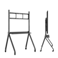 Simplify easy install assembly cheap mobile TV cart floor stand heavy loading movable mount with omni-directional wheels