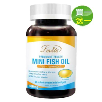 Lovita愛維他 TG型深海魚油迷你腸溶膠囊(DHA EPA 70%omega3)(60顆/瓶)買一送一