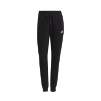 adidas 長褲 Fleece 3-Stripes Pants 女款 口袋 內刷毛 合身 縮口褲 黑 白 GM5551