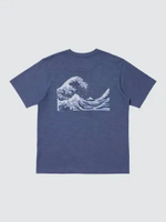 UNIQLO T-Shirt Kaos Pria UT Ukiyo-E Prussian Blue Lengan Pendek BLUE M