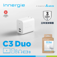 Innergie C3 Duo 30瓦USB-C 雙孔萬用充電器 折疊版(ADP-30KW BTA-1)