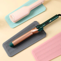 Silicone Hair Curling Wand Cover Non-Slip Flat Curling Iron Insulation Mat Hair Straightener Storage Bag Hairdressing Tools