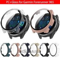Glass Screen Protector Case for Garmin Forerunner 965 Bumper Protective Case Cover for Garmin 965 Accessories