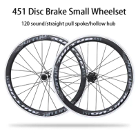 RUITUO 451 Disc Brake Wheel Set Straight Pull Knife Rim Folding Bike Wheels Hub 20*1-/8 5 Bearing 120 Sound Bicycle Wheelset