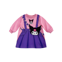 My Melody Kuromi Pink Purple Princess Dress For Kids Girl Long Sleeve Casual Outfits Sanrio Hallowee
