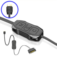 Bộ điều khiển ARGB 5V 3 pin sang nguồn SATA, bộ điều khiển mini RGB 3 pin với hub cho máy tính (CPU/