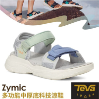 美國 TEVA 女 Zymic 多功能運動中厚底科技涼鞋.雨鞋.水鞋(含鞋袋)_復古光白色