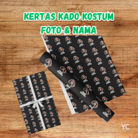 Kertas Kado Kostum Foto & Nama | Ukuran A3+ | Untuk packing Hadiah Ulang Tahun