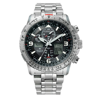 CITIZEN 星辰 JY8100-80E Promaster 電波光動能液晶雙顯示飛行錶 /黑面 45.4mm｜樂天全館特惠中★指定刷卡回饋10%