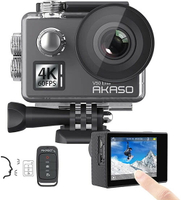 AKASO【美國代購】WiFi 運動攝影機4K60fps 觸控螢幕131 英尺防水 8X變焦V50 Elite